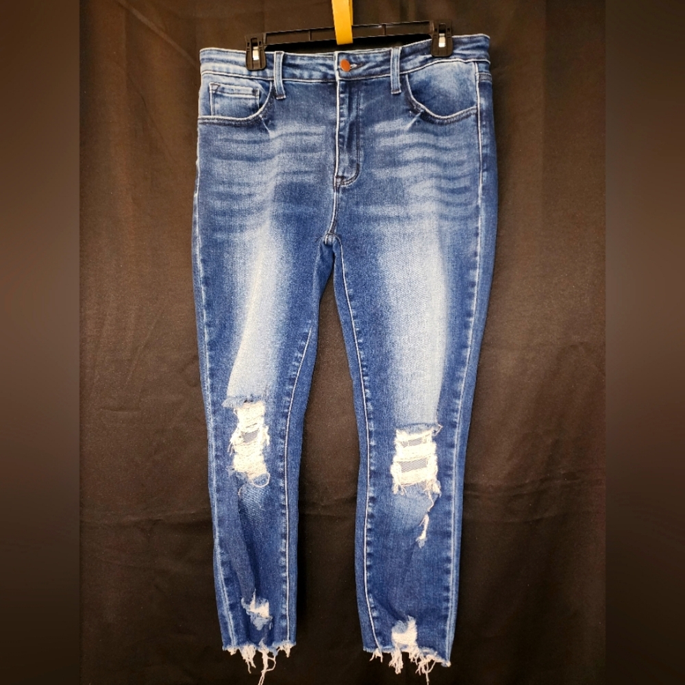Celebrity Pink Juniors' High Rise Distressed Skinny Ankle Jeans
